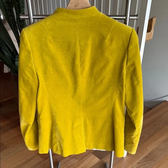 Banana Republic Golden Chartreuse Blazer Tailored Velvet - Picture 3 of 3